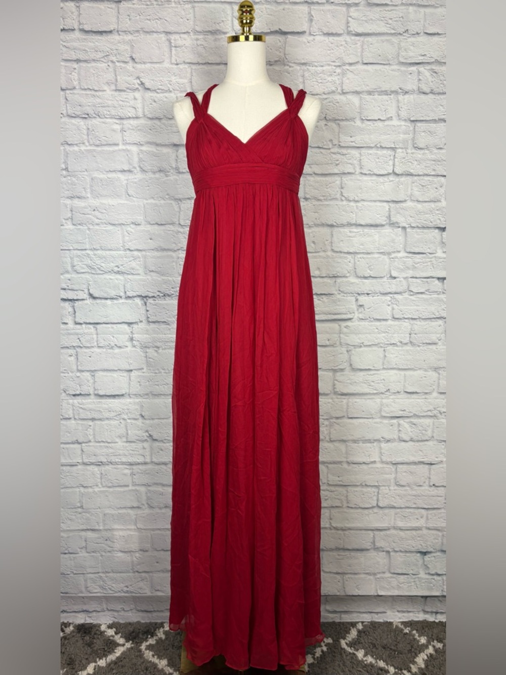 BCBGMAXAZRIA red Silk maxi dress size 4 - Picture 2 of 8
